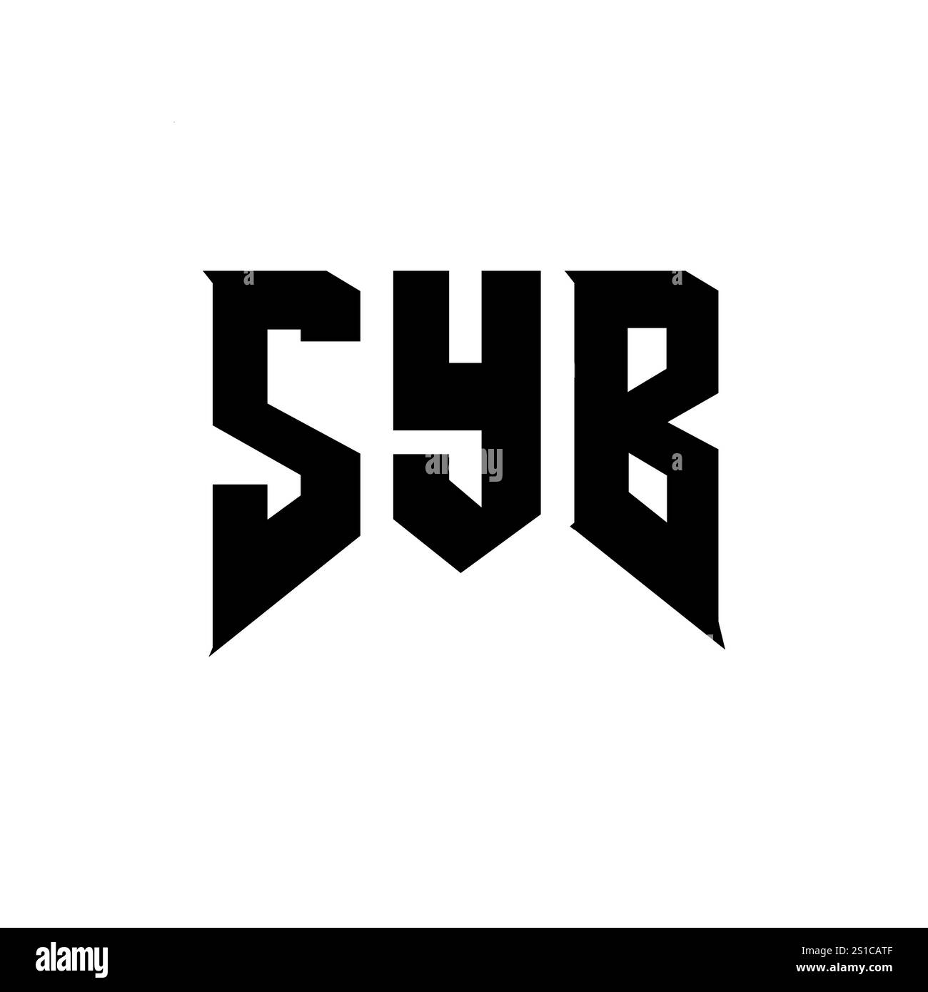 SYB letter logo design for technology company. SYB logo design black