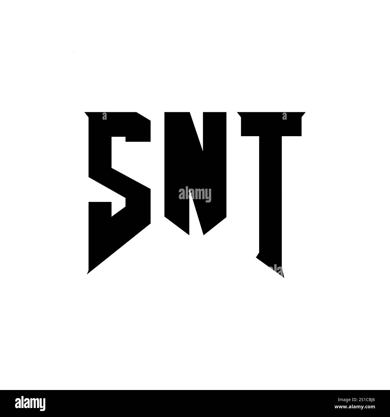 SNT letter logo design for technology company. SNT logo design black and white color combination. SNT logo, SNT vector, SNT design, SNT icon, SNT alph Stock Vector