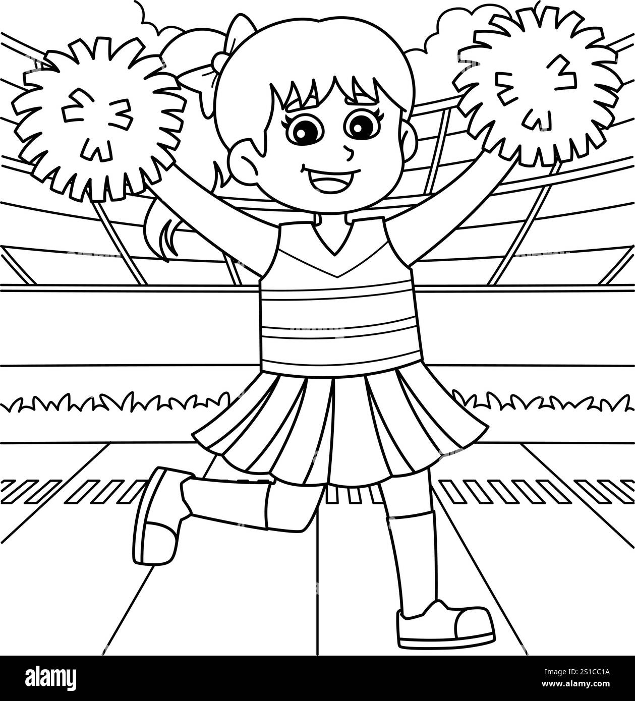 Cheerleading Female Cheerleader Coloring Page Stock Vector Image Art Cheerleading Female Cheerleader Coloring Page Stock Vector Image Art