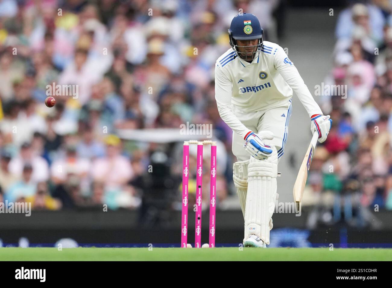 India's Shubman Gill bats during play on the first day of the fifth