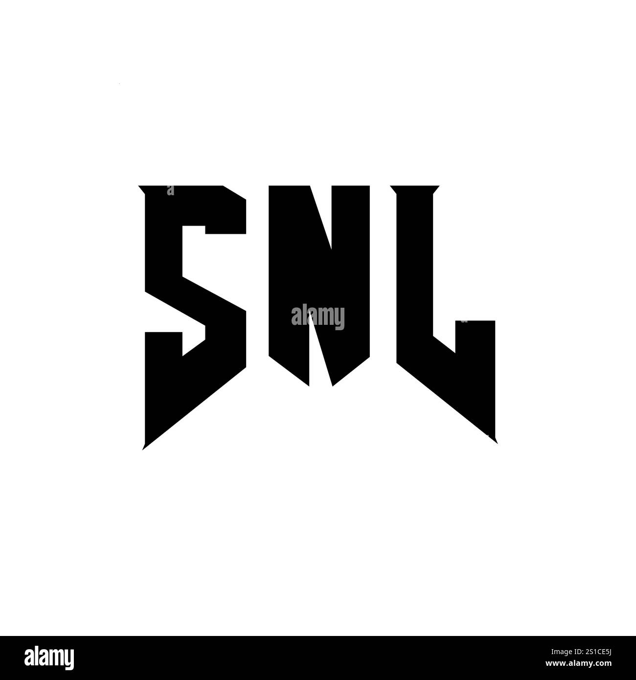 SNL letter logo design for technology company. SNL logo design black