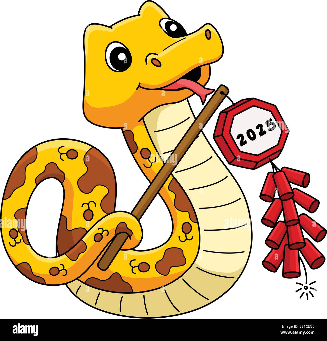 Year of the Snake Holding a Fireworks Clipart Stock Vector Image & Art ...