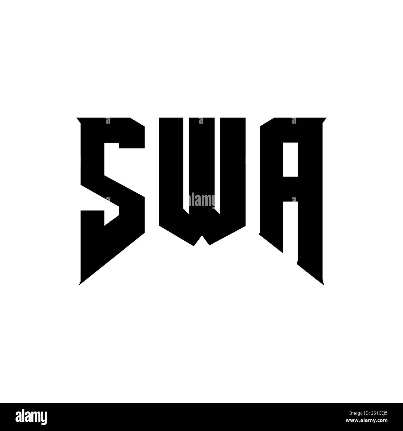 SWA letter logo design for technology company SWA logo design black