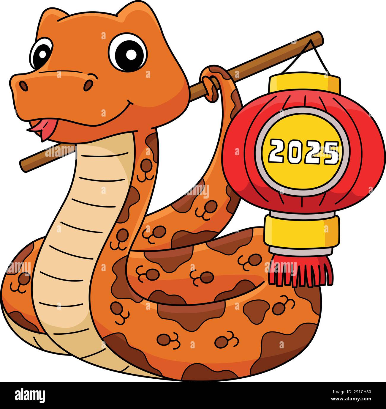 Year of the Snake Holding Lantern 2025 Clipart Stock Vector Image & Art ...