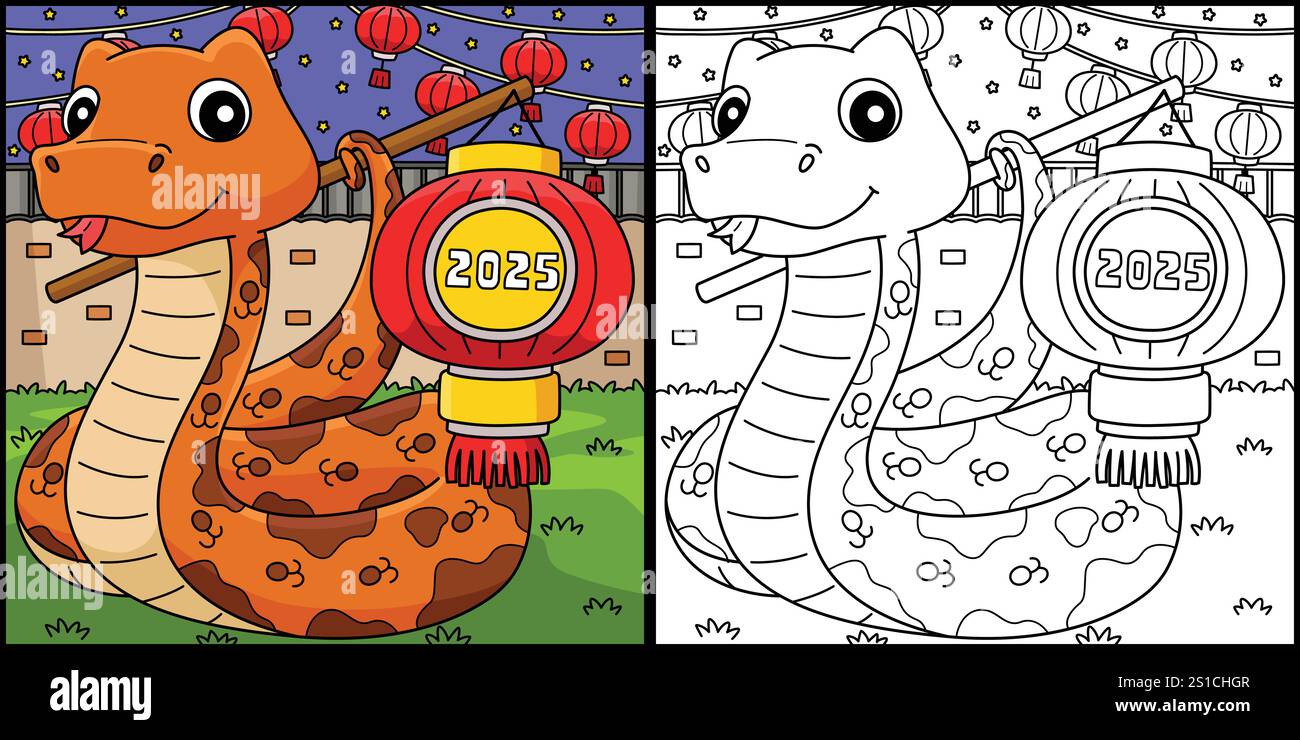 Year of the Snake Holding a Lantern 2025 Stock Vector Image & Art - Alamy