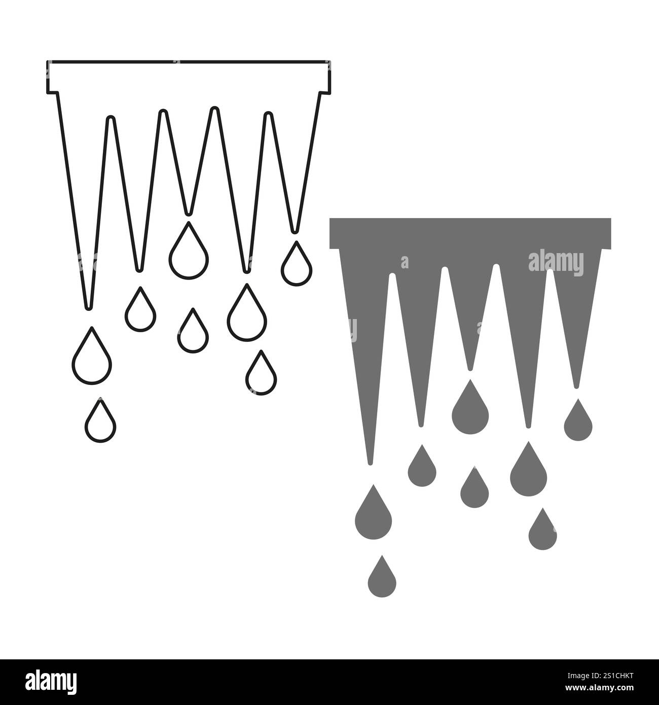 Dripping icicle icon. Melting ice drops. Minimal black design. Vector ...