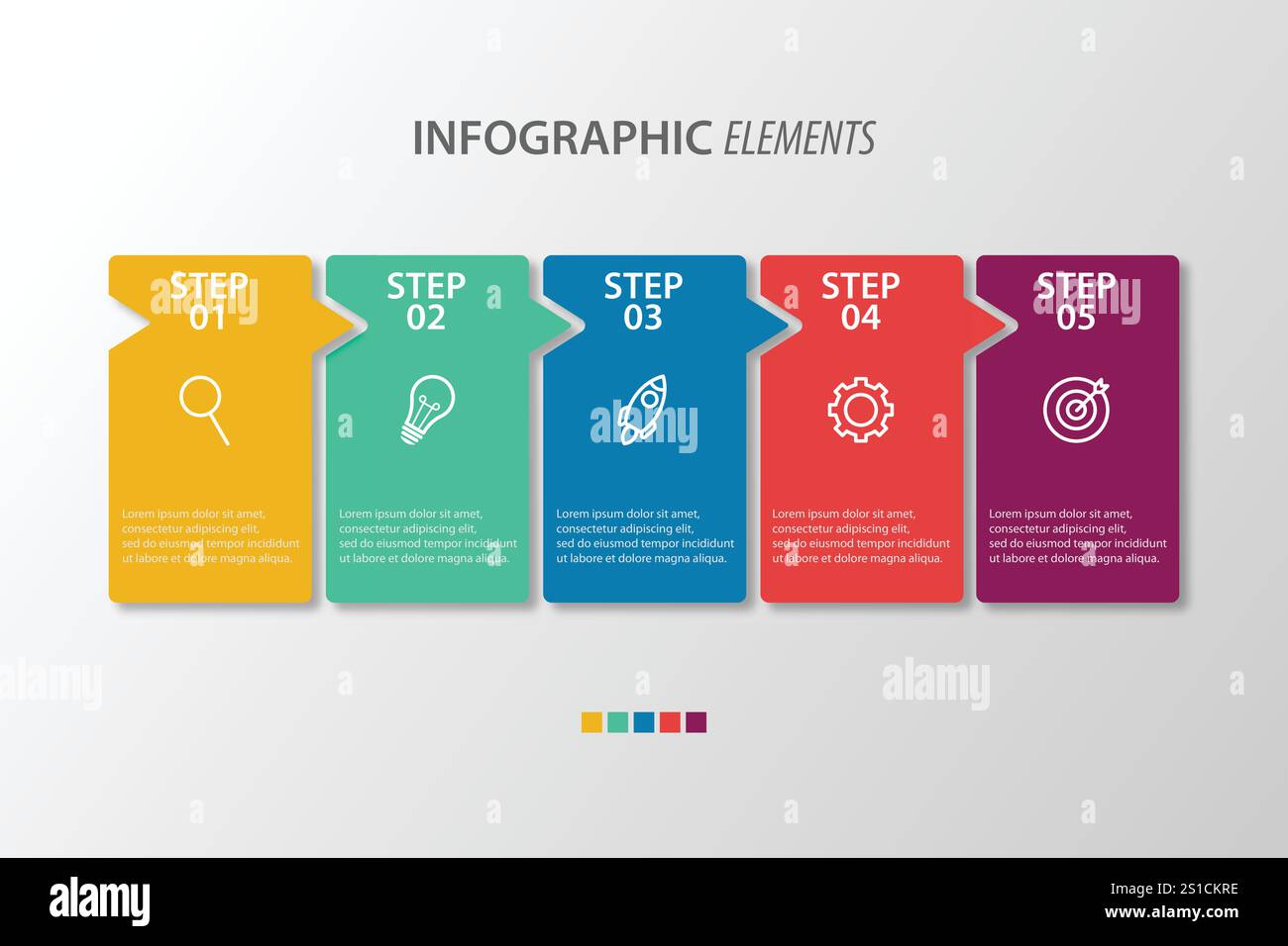Presentation business infographic template with 5 options. Vector illustration. Stock Vector