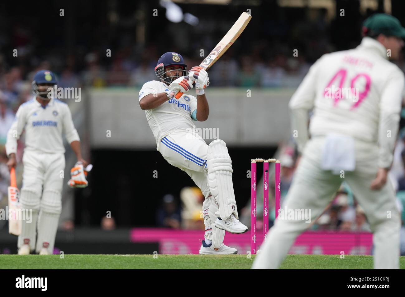 India's Rishabh Pant bats during play on the first day of the fifth