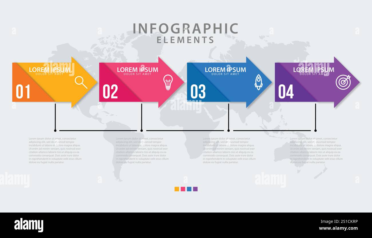 Presentation business infographic template with 4 options Stock Vector