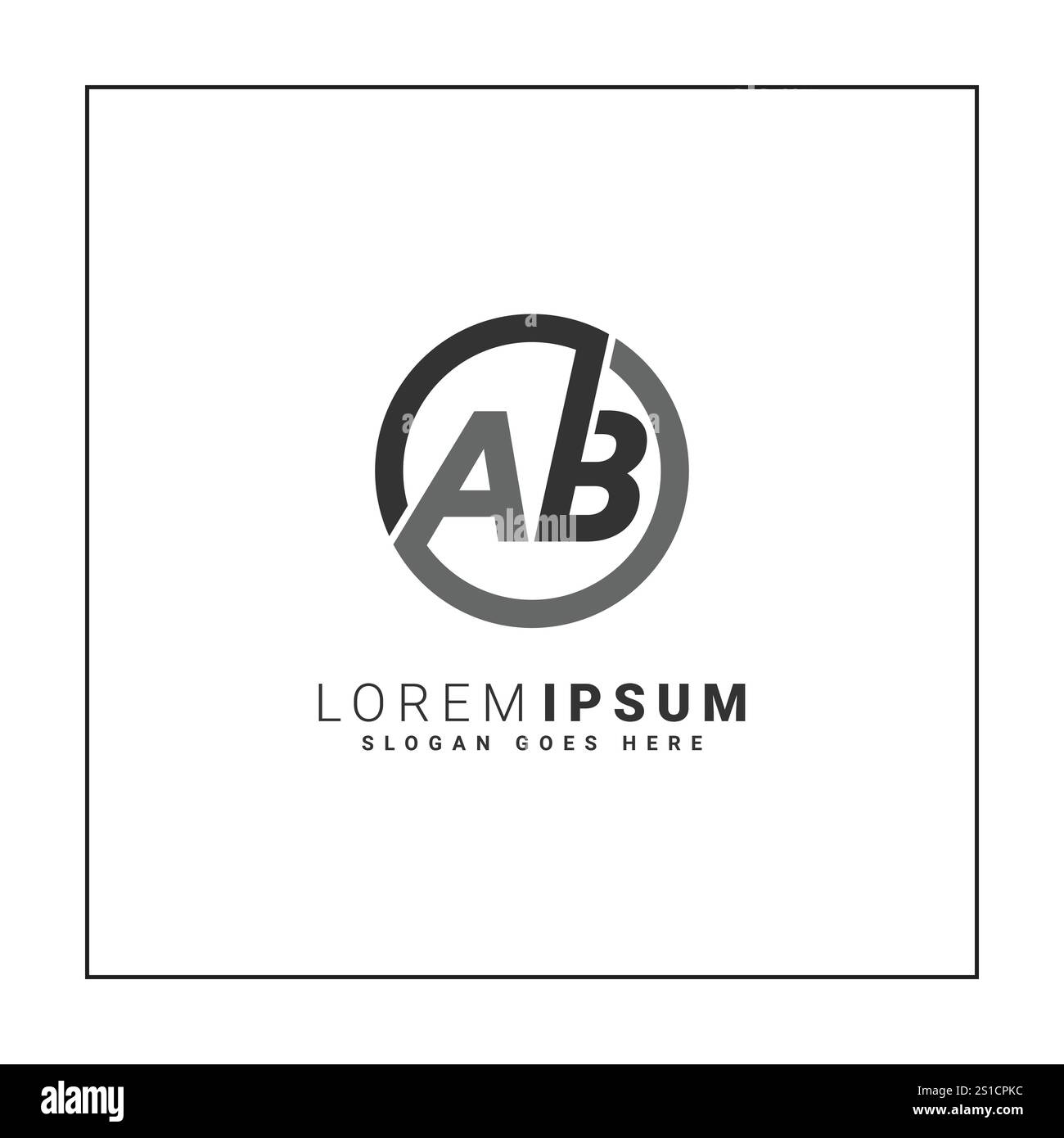 AB Vector Logo Template - Simple Icon for Initial Letter A and B Monogram Stock Vector