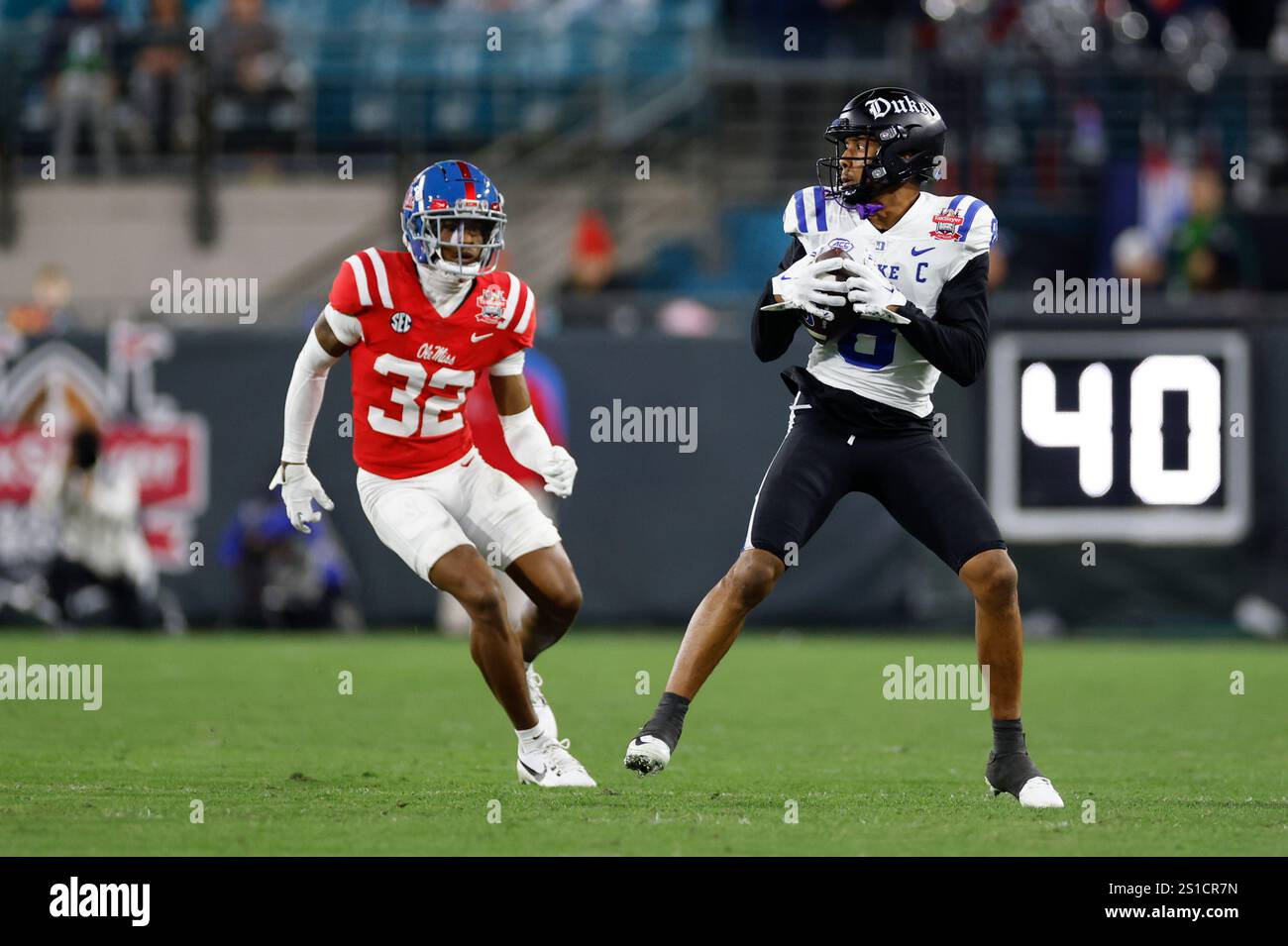 JACKSONVILLE, FL - JANUARY 02: Duke Blue Devils wide receiver Jordan ...