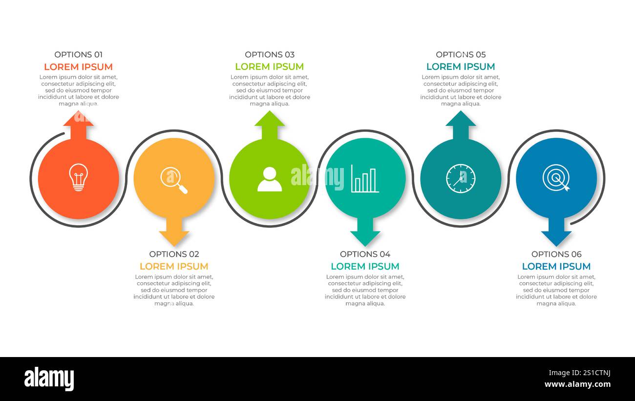 Presentation business infographic template with 5 options Stock Vector