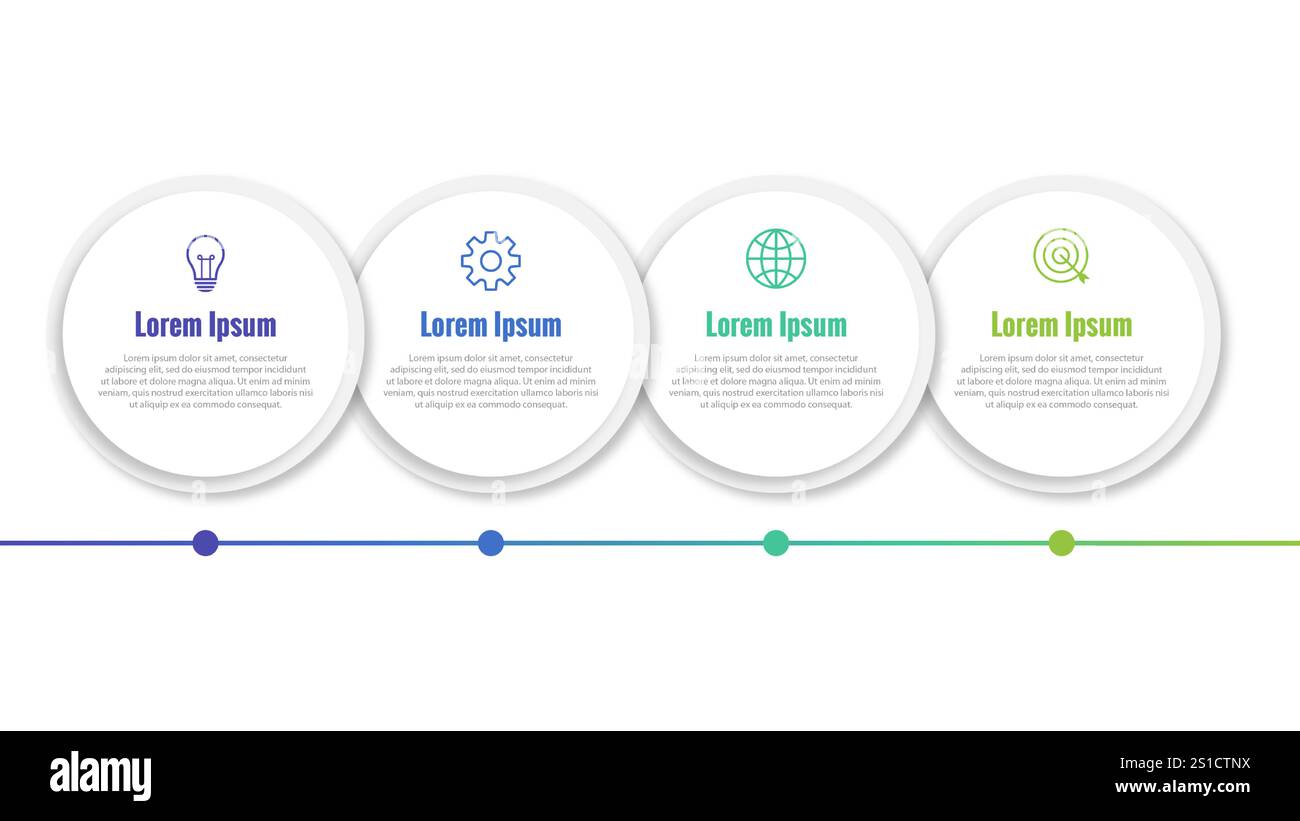 Business infographic design template with 4 options, steps or processes. Can be used for workflow layout, diagram, annual report, web design Stock Vector