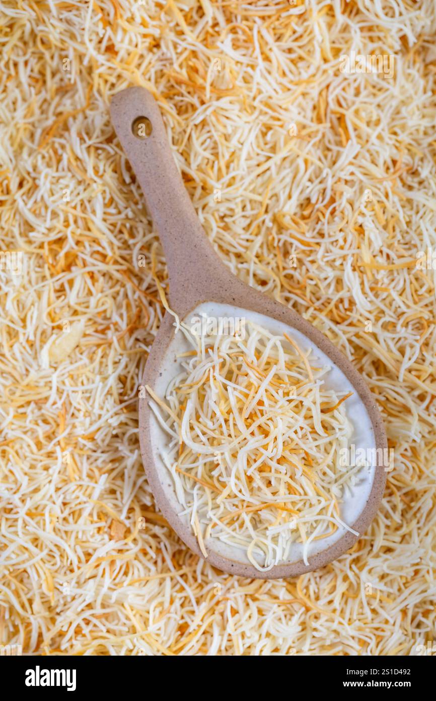 Dough Threads Butter roasted Kadayif pastry, fine dough threads for delicious sweet ...