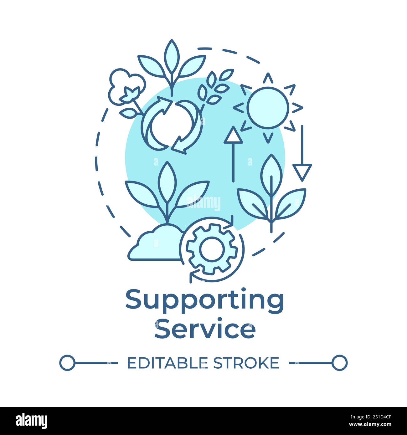 Supporting service soft blue concept icon Stock Vector