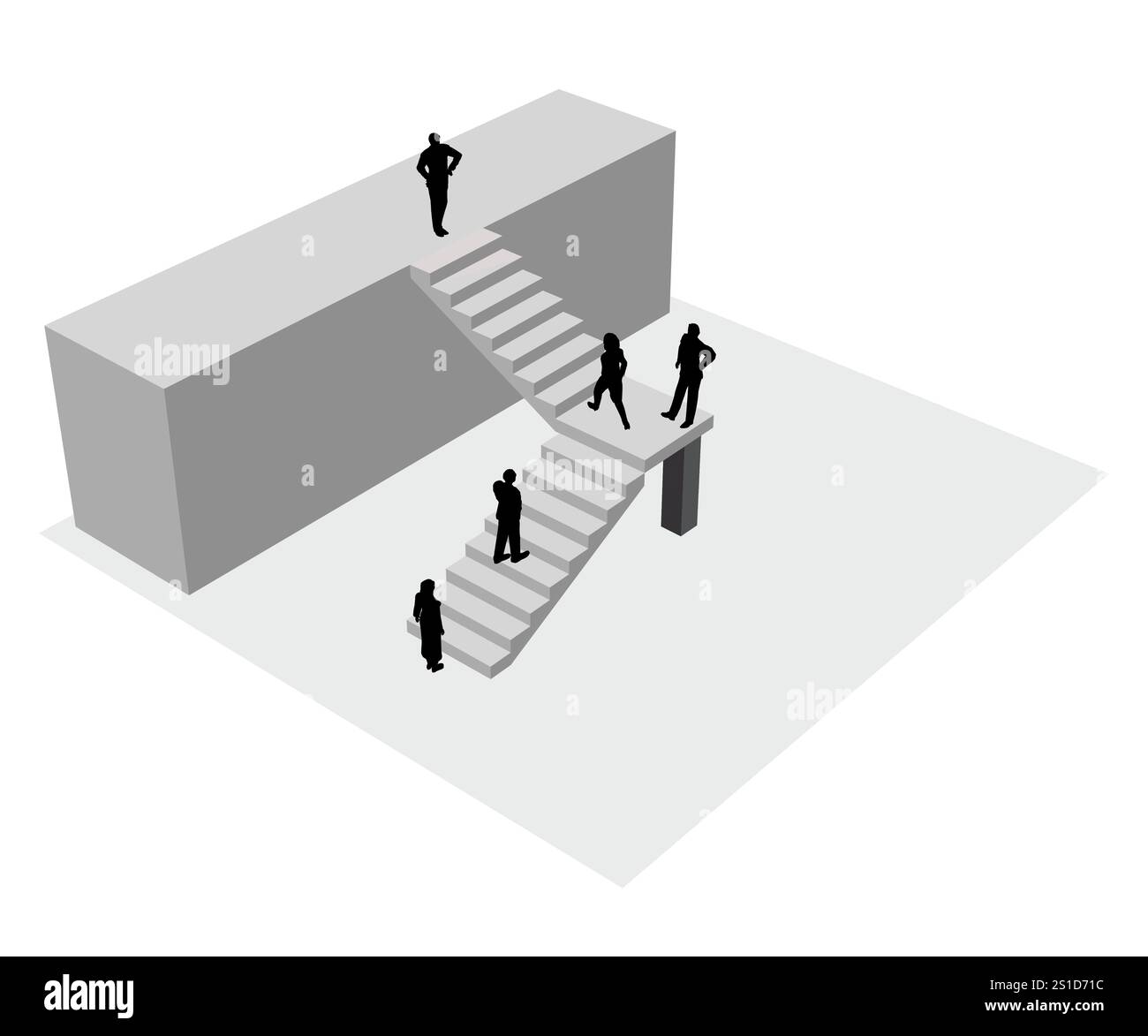 Group of people are walking up a set of stairs, with some of them ...