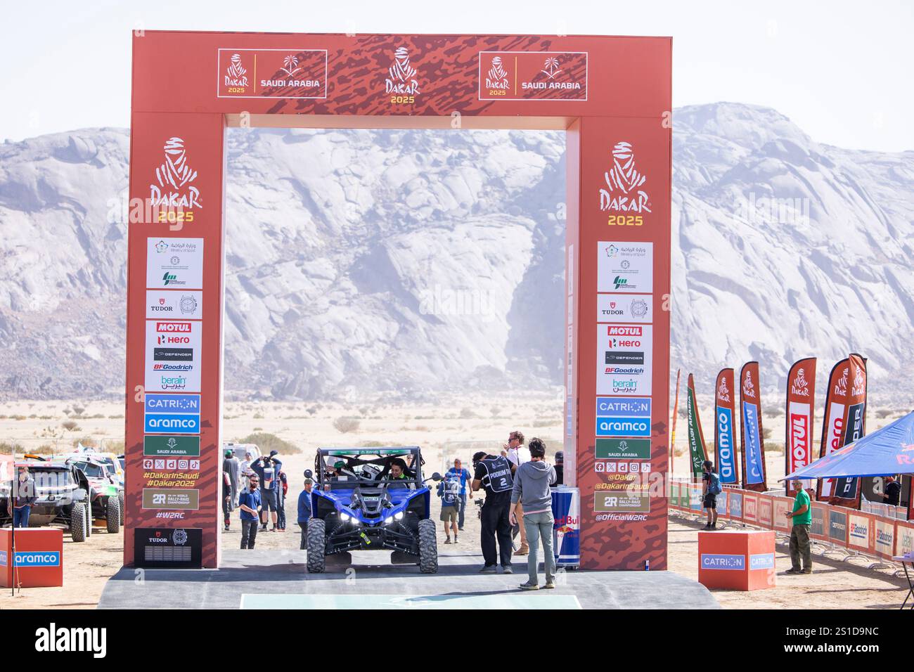 Saudi Next Gen at podium start during the Prologue of the Dakar 2025 on