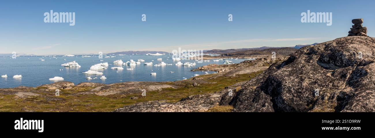 Greenland Coastal Rocks A breathtaking coastal landscape near Ilulissat, Greenland, featuring ...