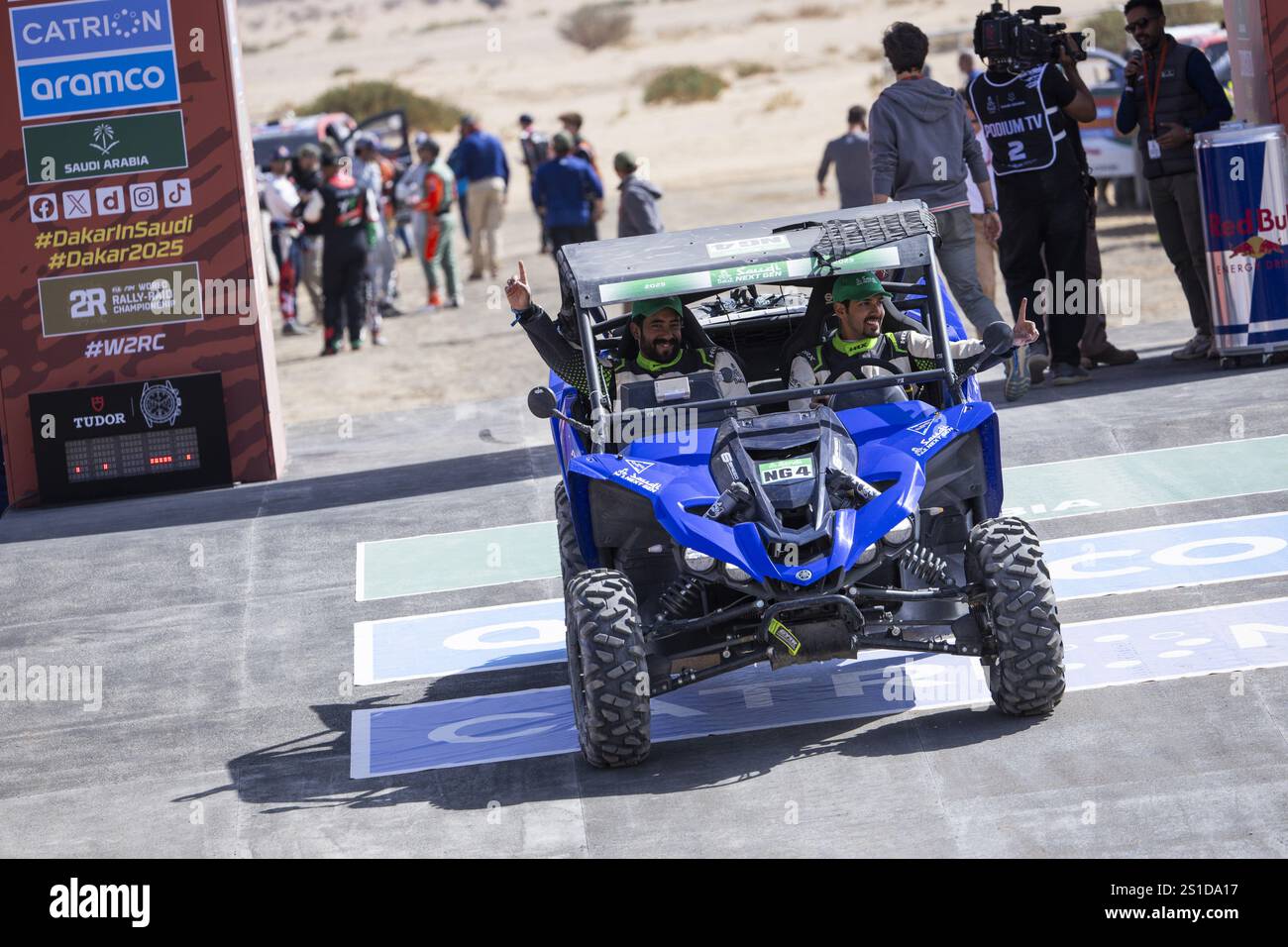 Saudi Next Gen at podium start during the Prologue of the Dakar 2025 on