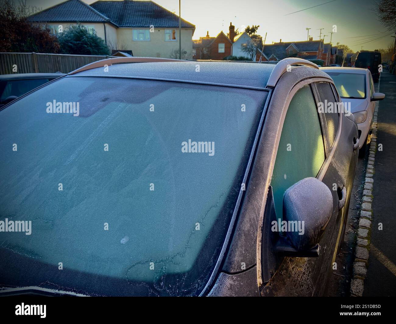 Non Exclusive: Frozen car windscreens as temperatures drop to as low as ...