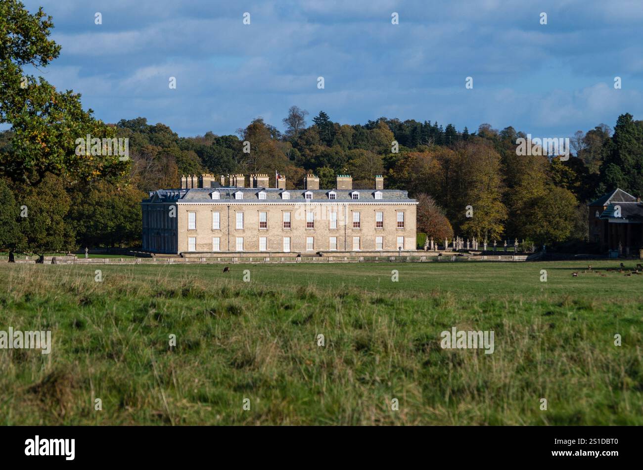 A view of Althorp House, the residence of Earl Spencer, in its parkland ...