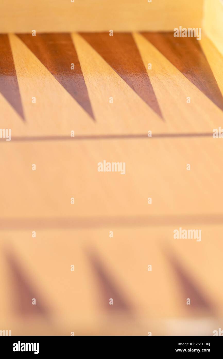 Partial view of empty backgammon game board Stock Photo