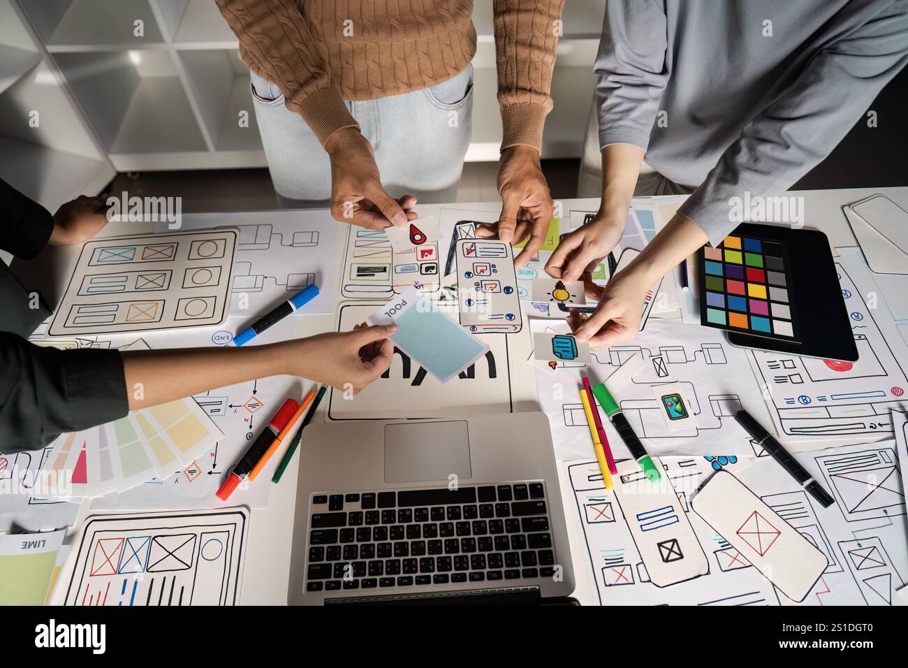 Creative UX UI Design Brainstorming Session with Diverse Team ...