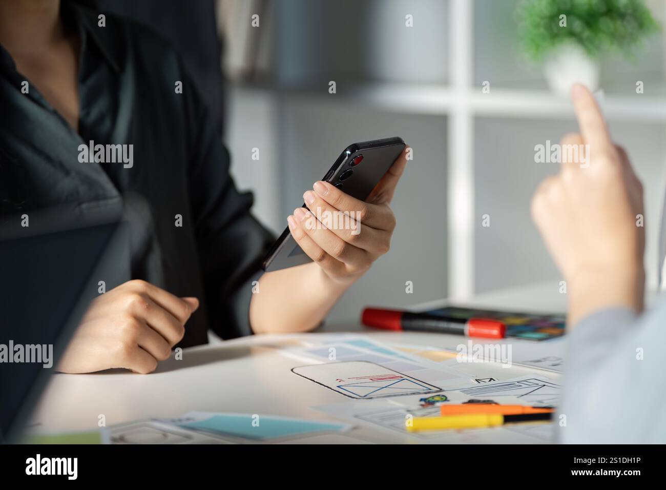 Creative UX UI Design Brainstorming Session with Mobile App Prototypes ...