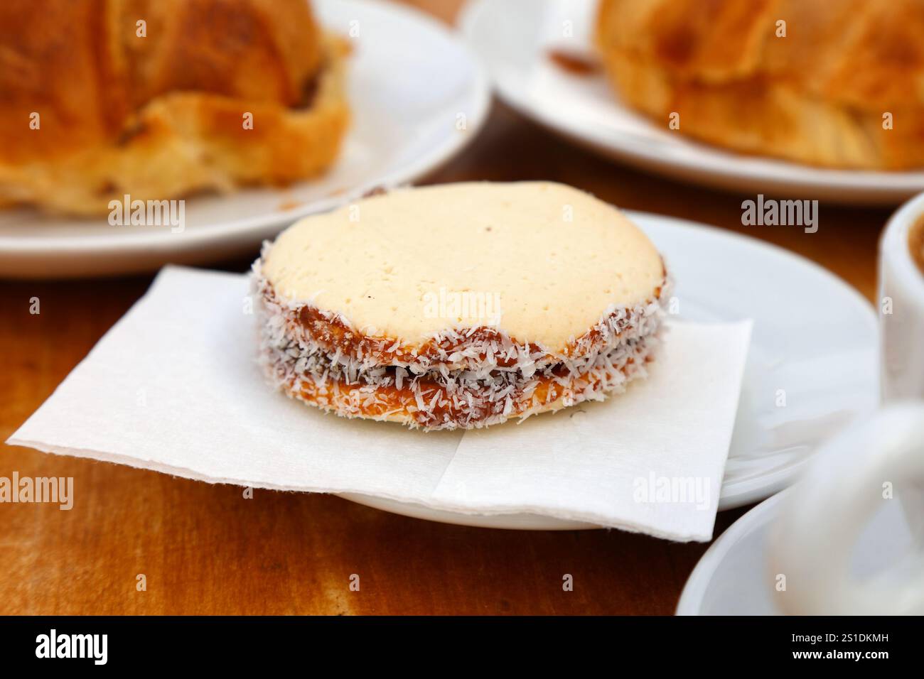 Alfajor cookie - food of Fuerteventura. Spanish cuisine from the Canary Islands. Stock Photo