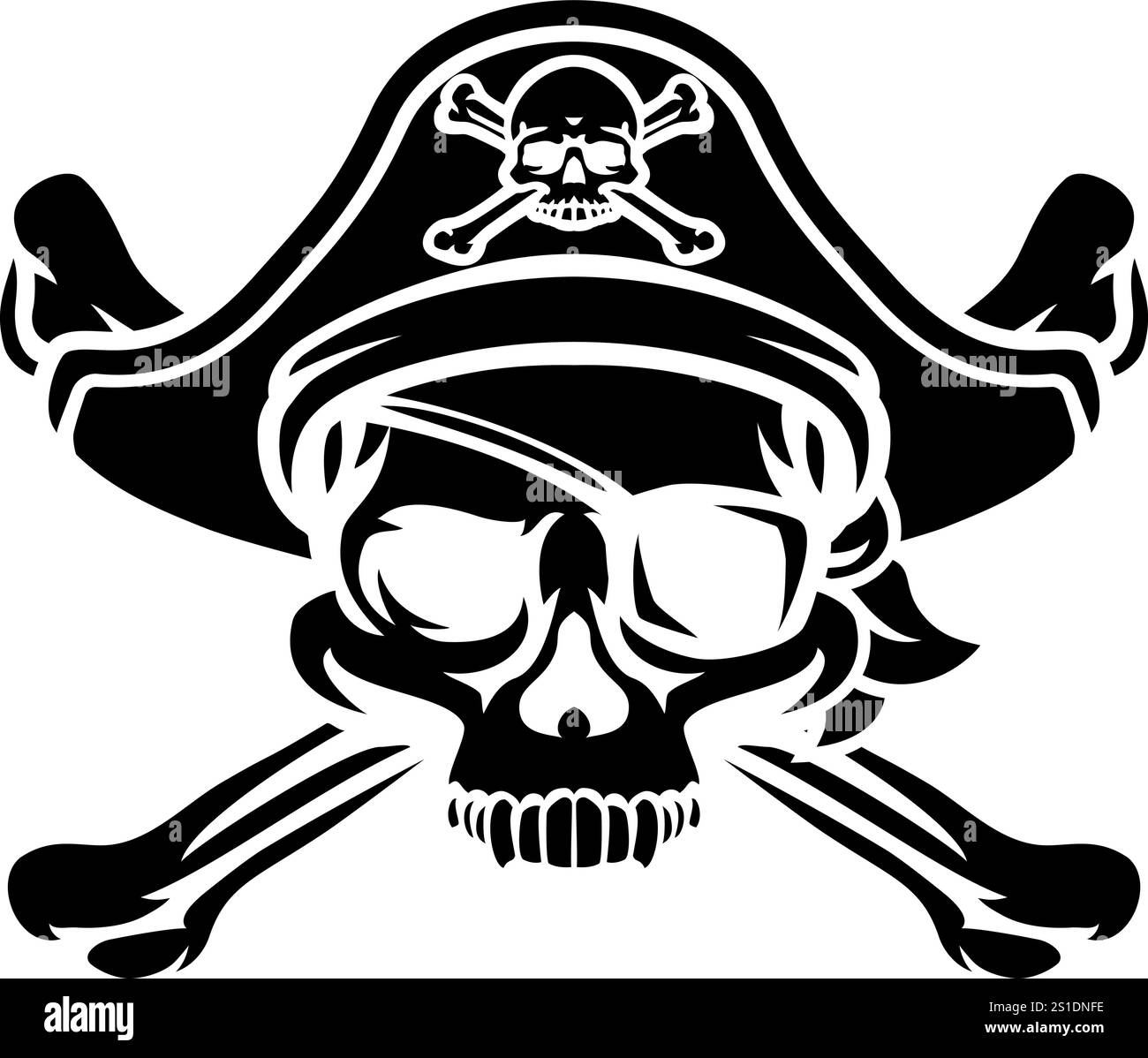 Pirate Hat Skull and Crossbones Cartoon Stock Vector Image & Art - Alamy