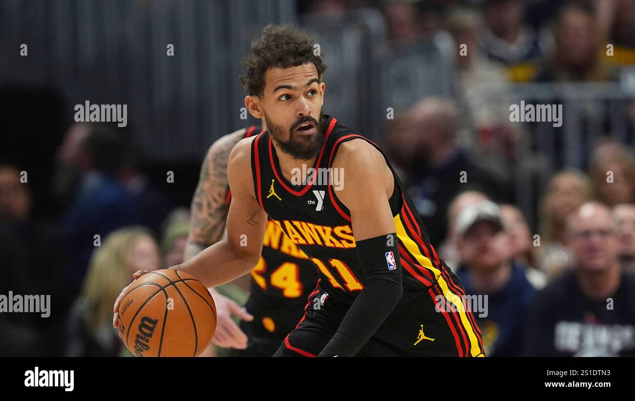 Atlanta Hawks guard Trae Young (11) in the first half of an NBA
