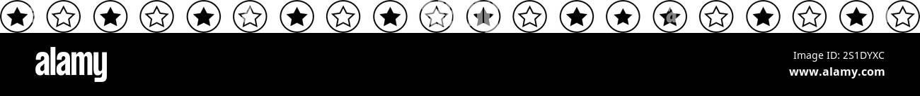 Star divider border frame horizontal line vector shape icon for ...