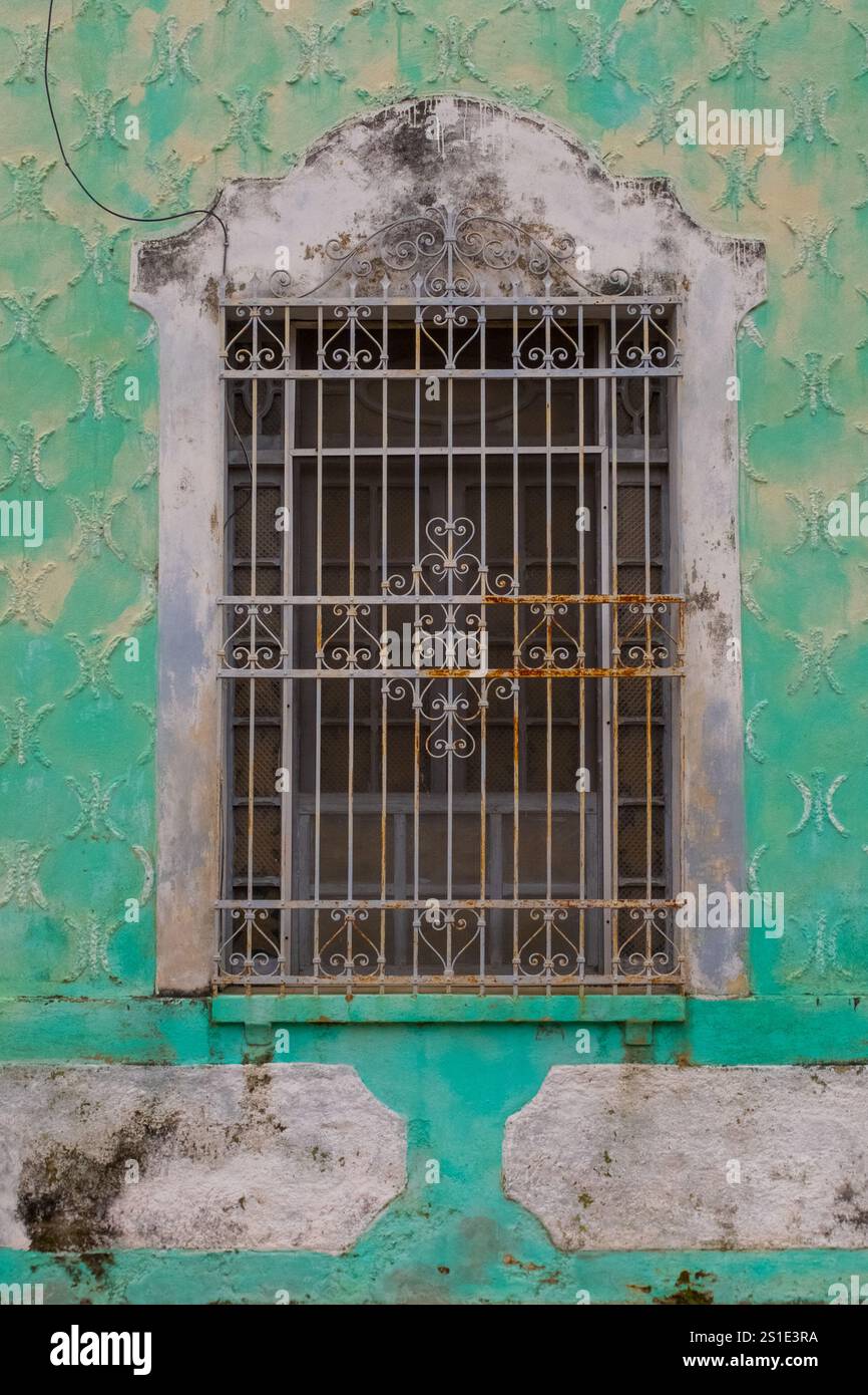 Window of a colonial house, Merida Yucatan Mexico Stock Photo