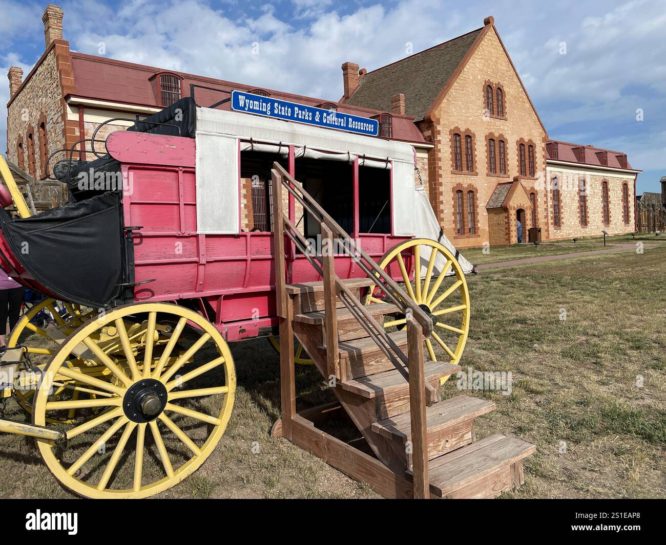 Stage coach at Wyoming Territorial Prison State Historic Site, Laramie, Wyoming, USA - Smartphone Captured Stock Image