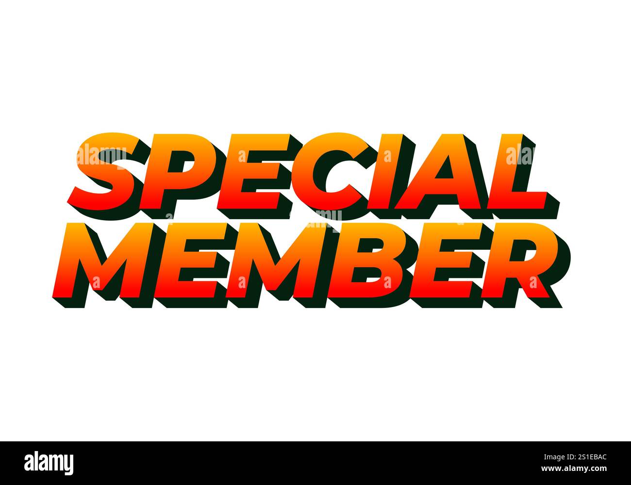 Special member. Text effect design in modern colors with 3D effect look ...