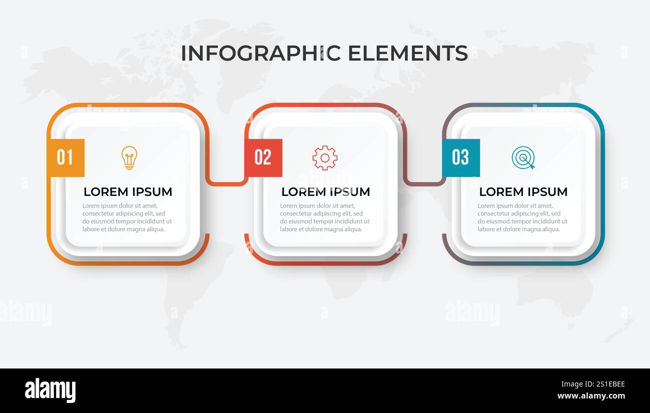 Vector infographic design template with 3 options or steps Stock Vector