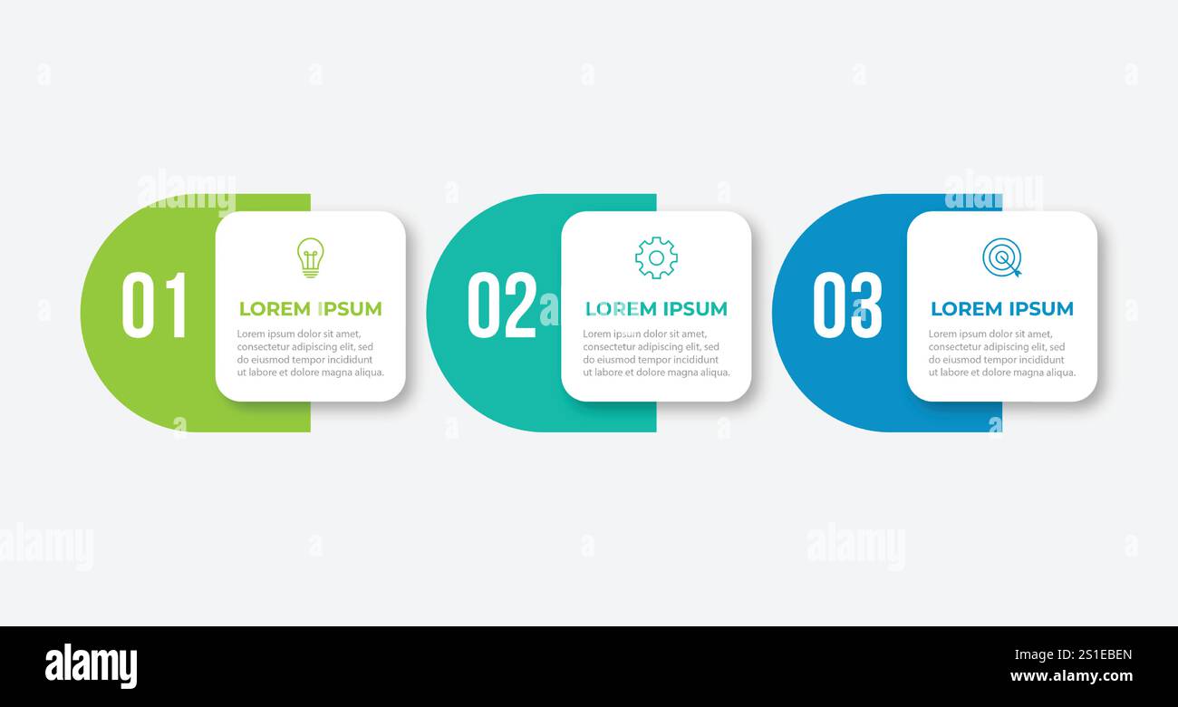 Vector infographic design template with 3 options or steps Stock Vector