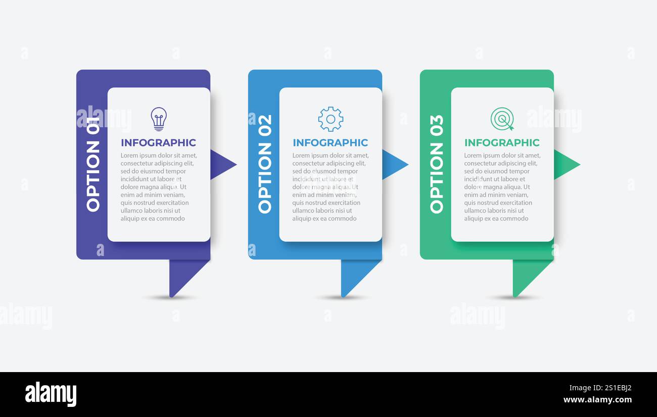 Vector infographic design template with 3 options or steps Stock Vector
