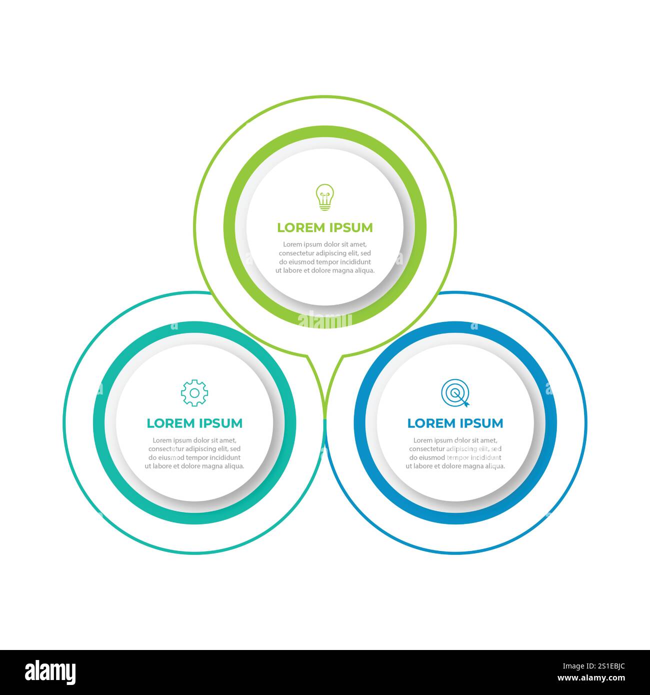 Vector infographic design template with 3 options or steps Stock Vector