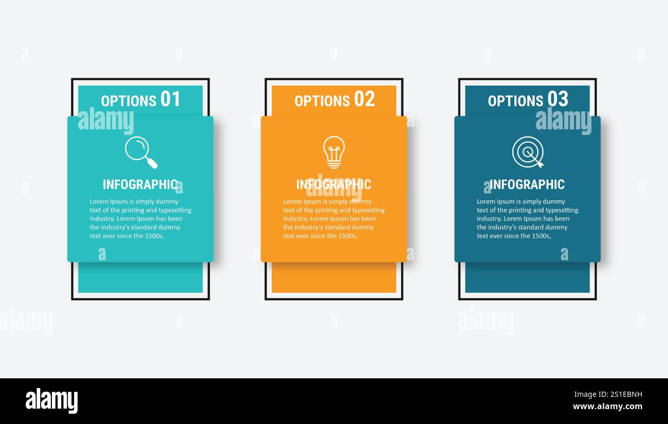Vector infographic design template with 3 options or steps Stock Vector