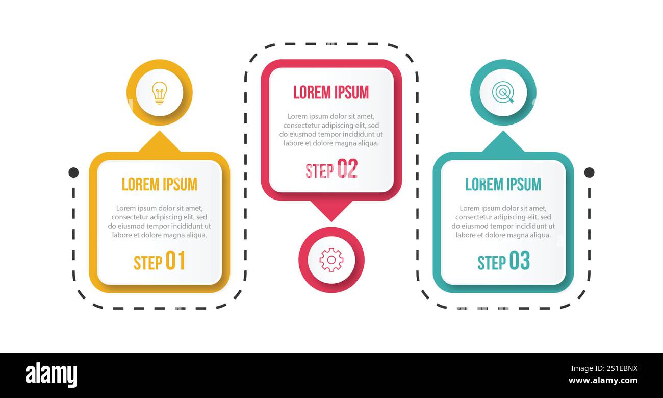 Vector infographic design template with 3 options or steps Stock Vector
