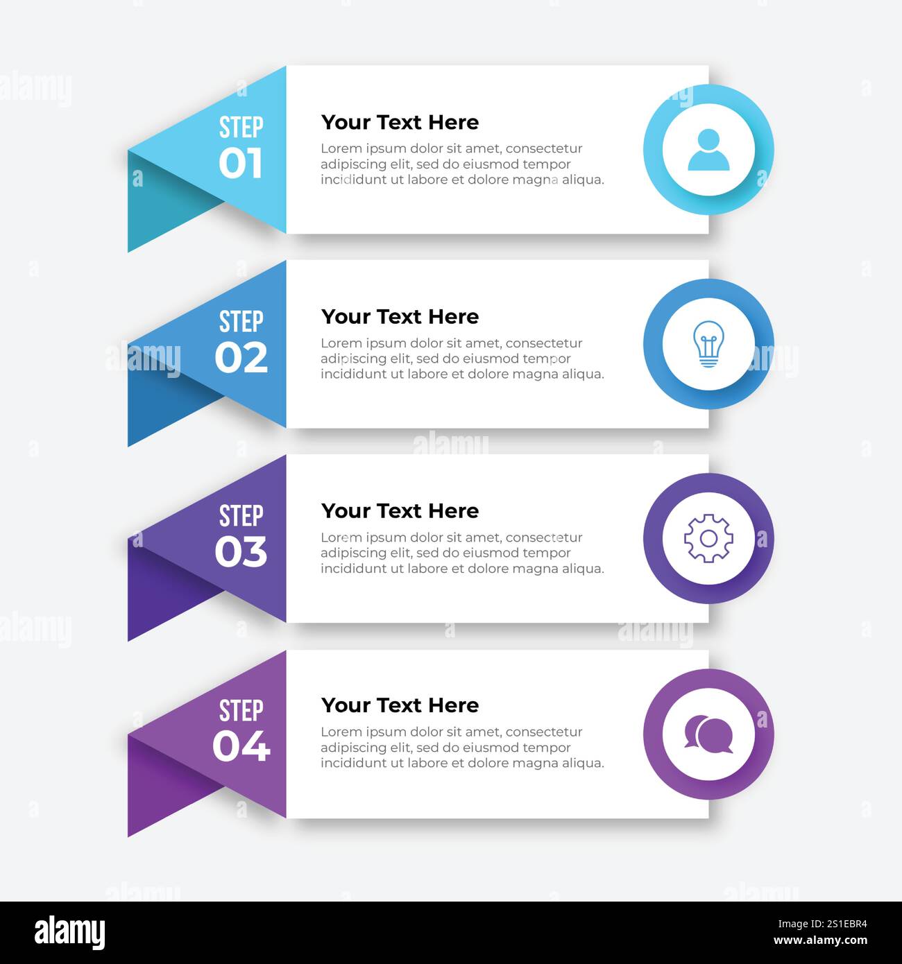 Infographic design template.Business process with 4 steps. Vector thin line elements for presentation Stock Vector