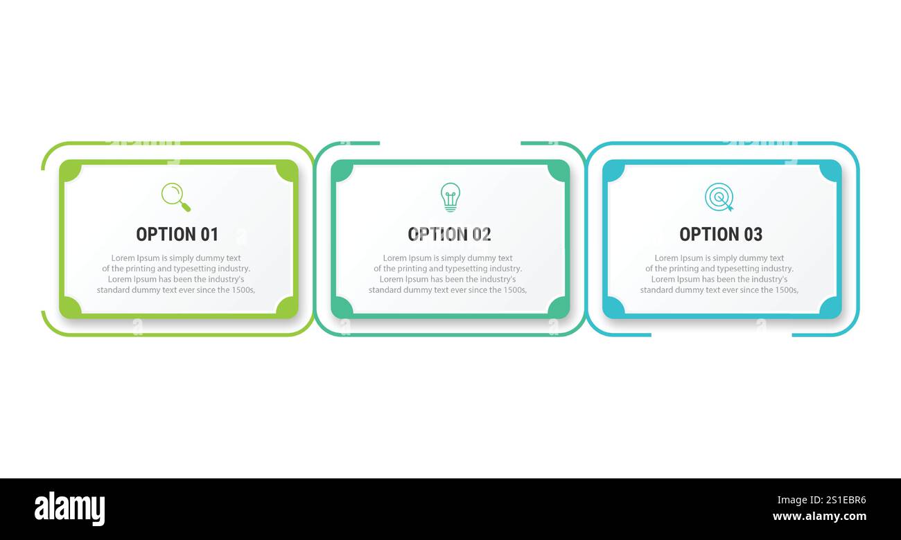 Vector infographic design template with 3 options or steps Stock Vector