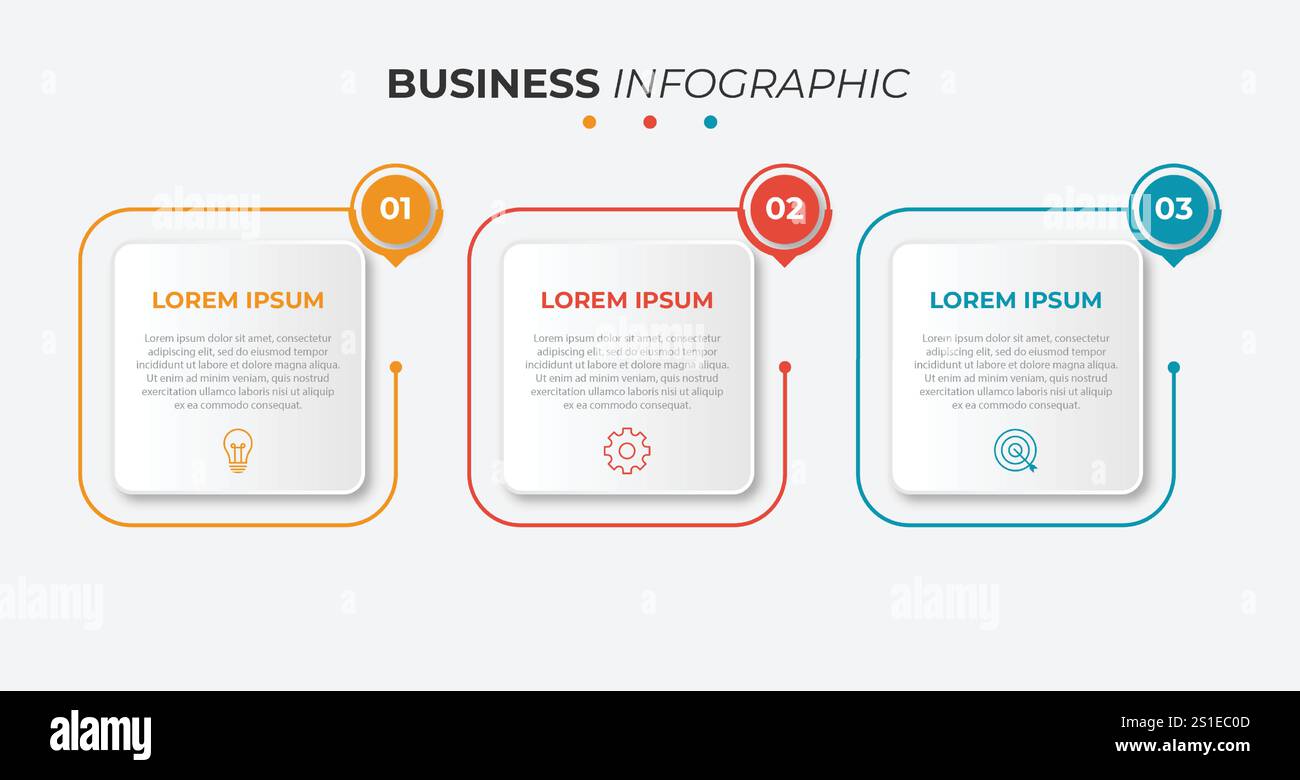 Vector infographic design template with 3 options or steps Stock Vector