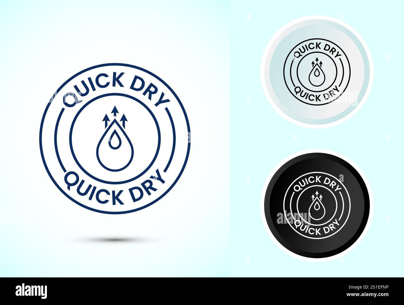 Quick dry icon design illustration. Fast dry cleaning service sign ...