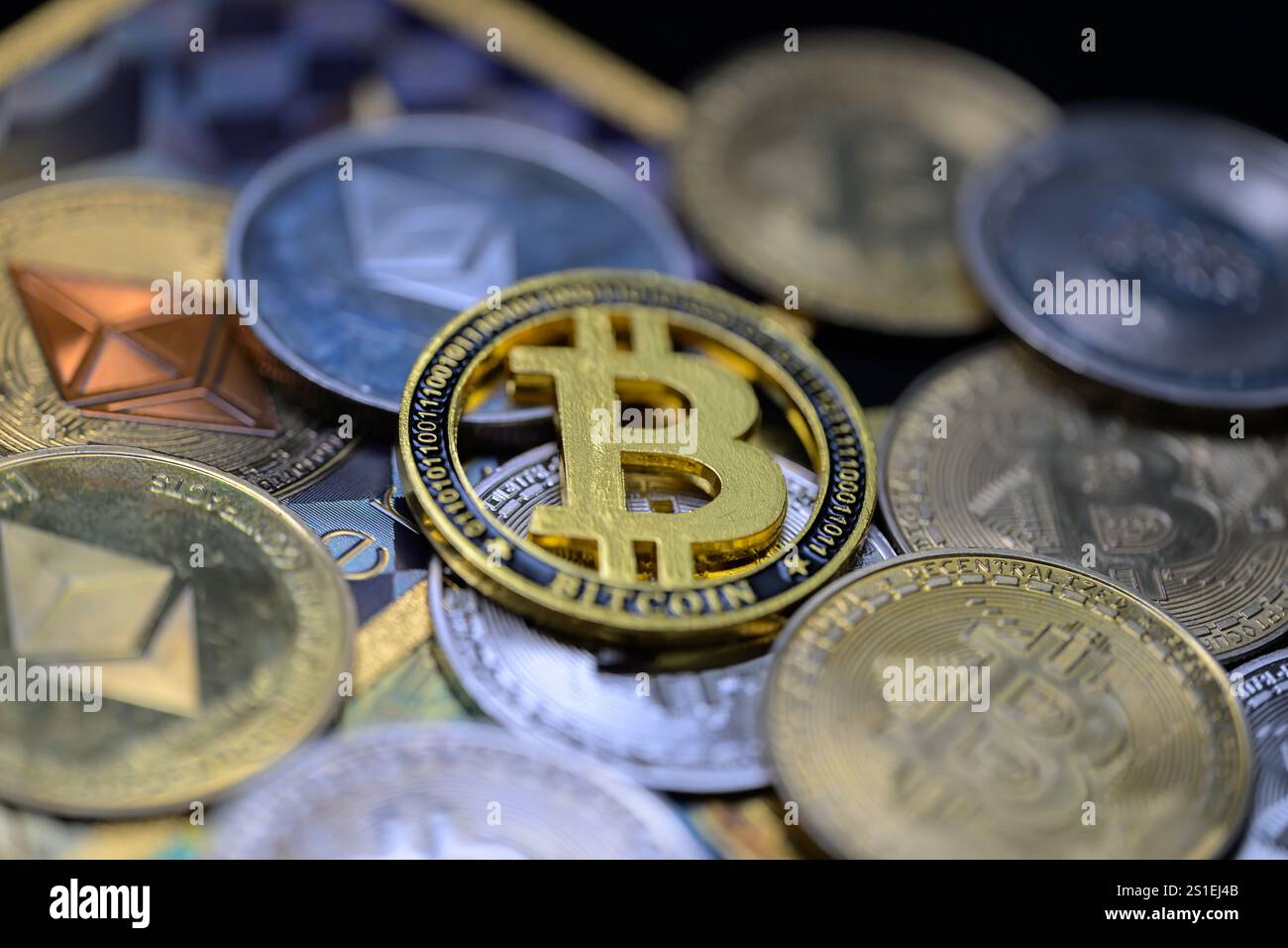 Brussels, Belgium. 03rd Jan, 2025. A representation of the Bitcoin  cryptocurrency is being displayed. Taken in Brussels, Belgium, On 3 January  2025. (Jonathan Raa/Sipa USA) *** Strictly for editorial news purposes only  ***