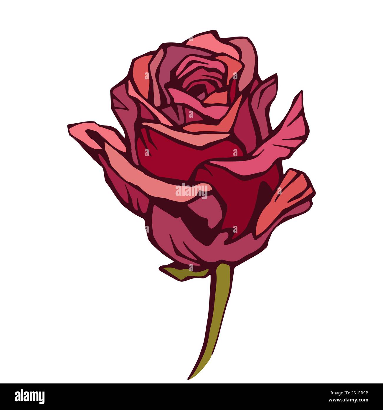 Rose flower, red rose isolated Stock Vector Image & Art - Alamy