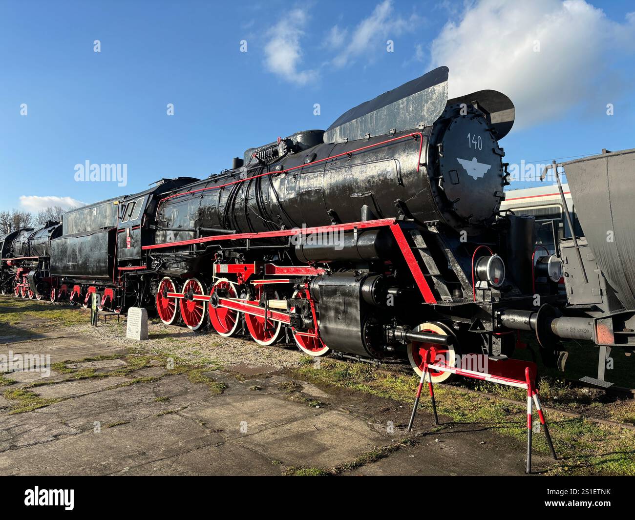 Old Polish Steam, Diesel and Electric locomotives at the Muzeum Kolejnictwa na Śląsku w Jaworzynie Śląskiej, Poland. Old Industrial Public Transport - Smartphone Captured Stock Image