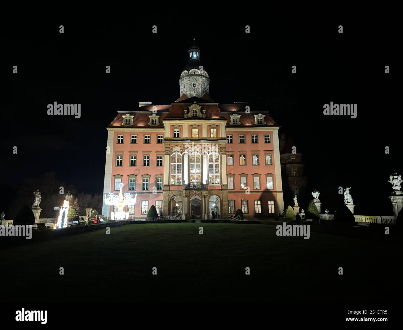 Książ Castle in Poland. Historic Polish medieval building and ground. - Smartphone Captured Stock Image