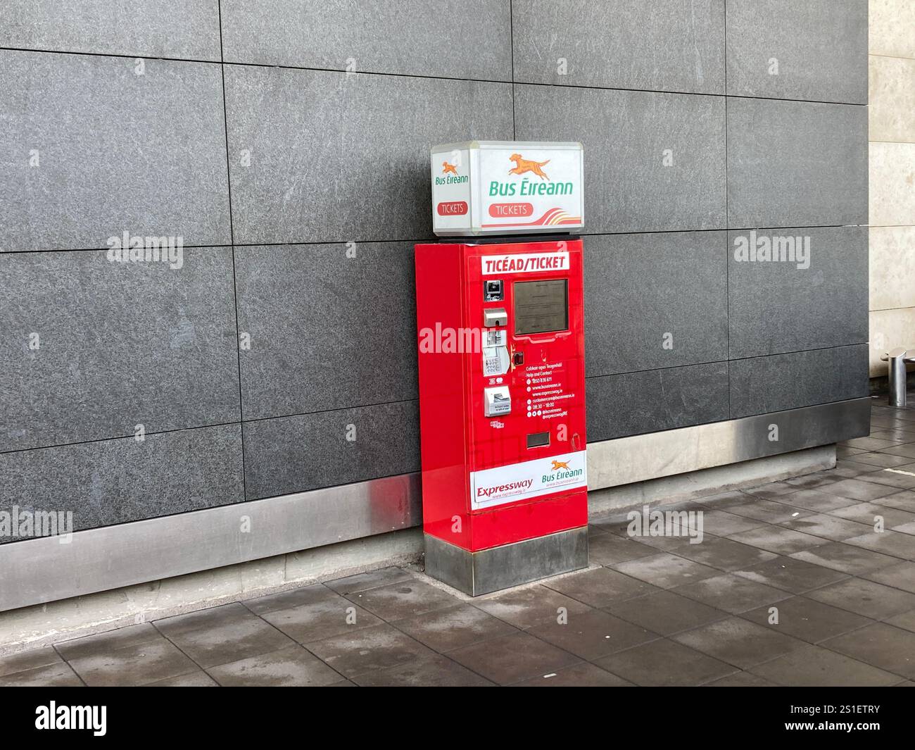Cork Airport bus transfer ticket machine. Irish air transport - Smartphone Captured Stock Image